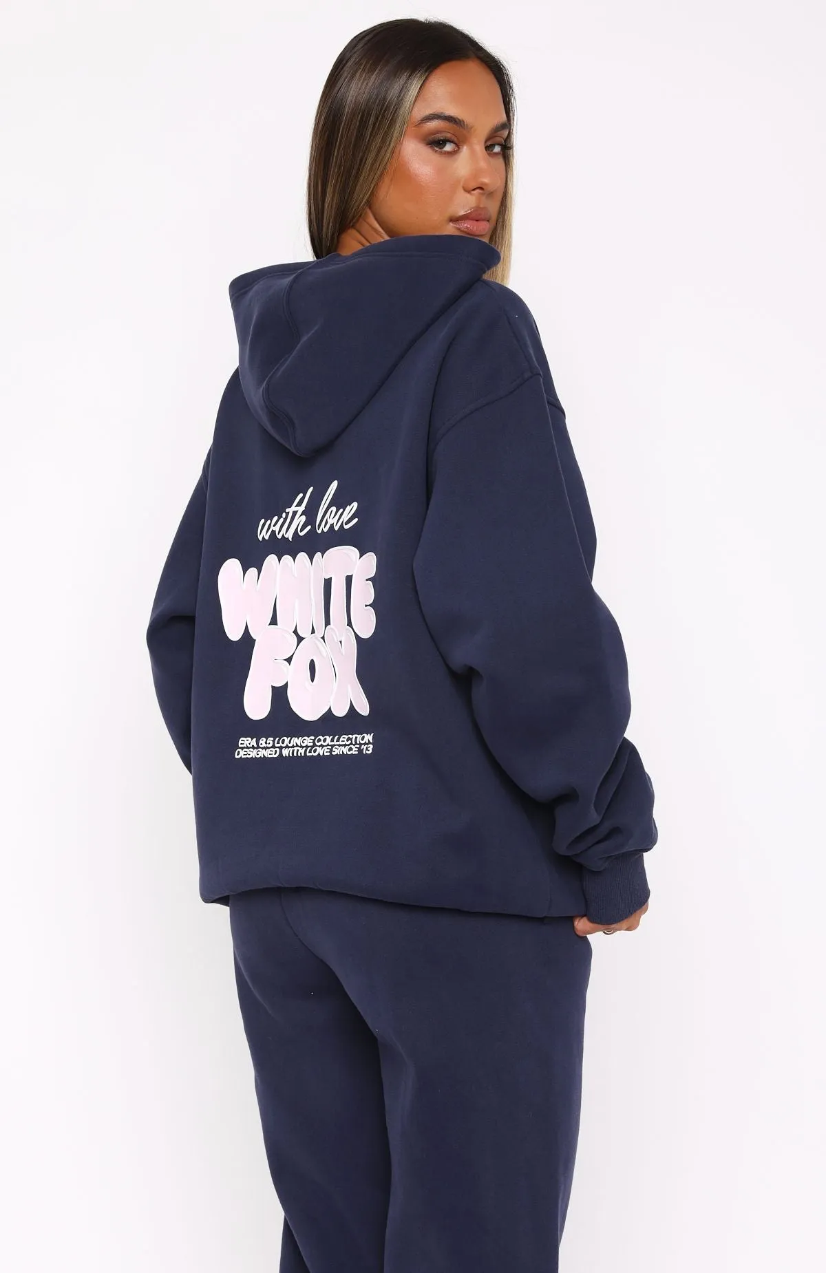 With Love Always Oversized Hoodie Navy sold by White Fox Boutique product image thumbnail 5