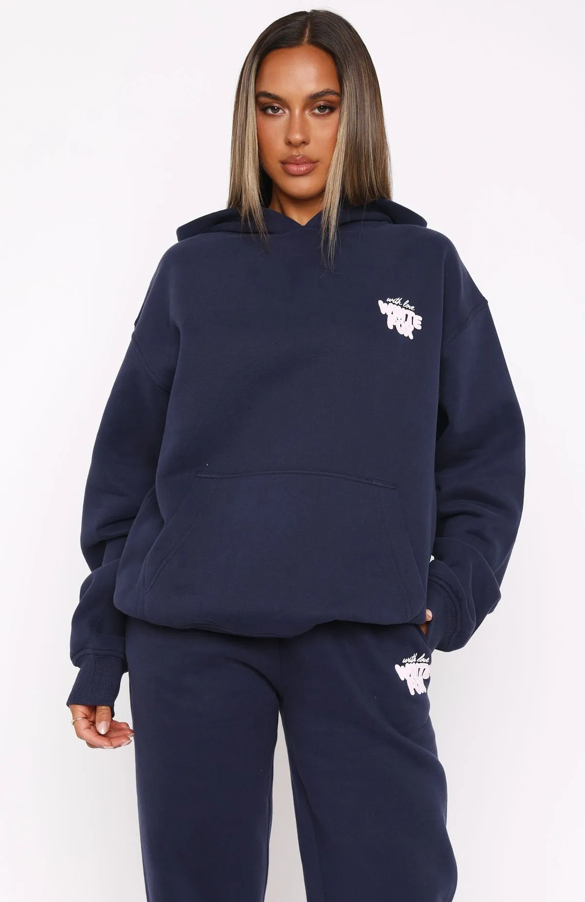 With Love Always Oversized Hoodie Navy sold by White Fox Boutique product image thumbnail 3