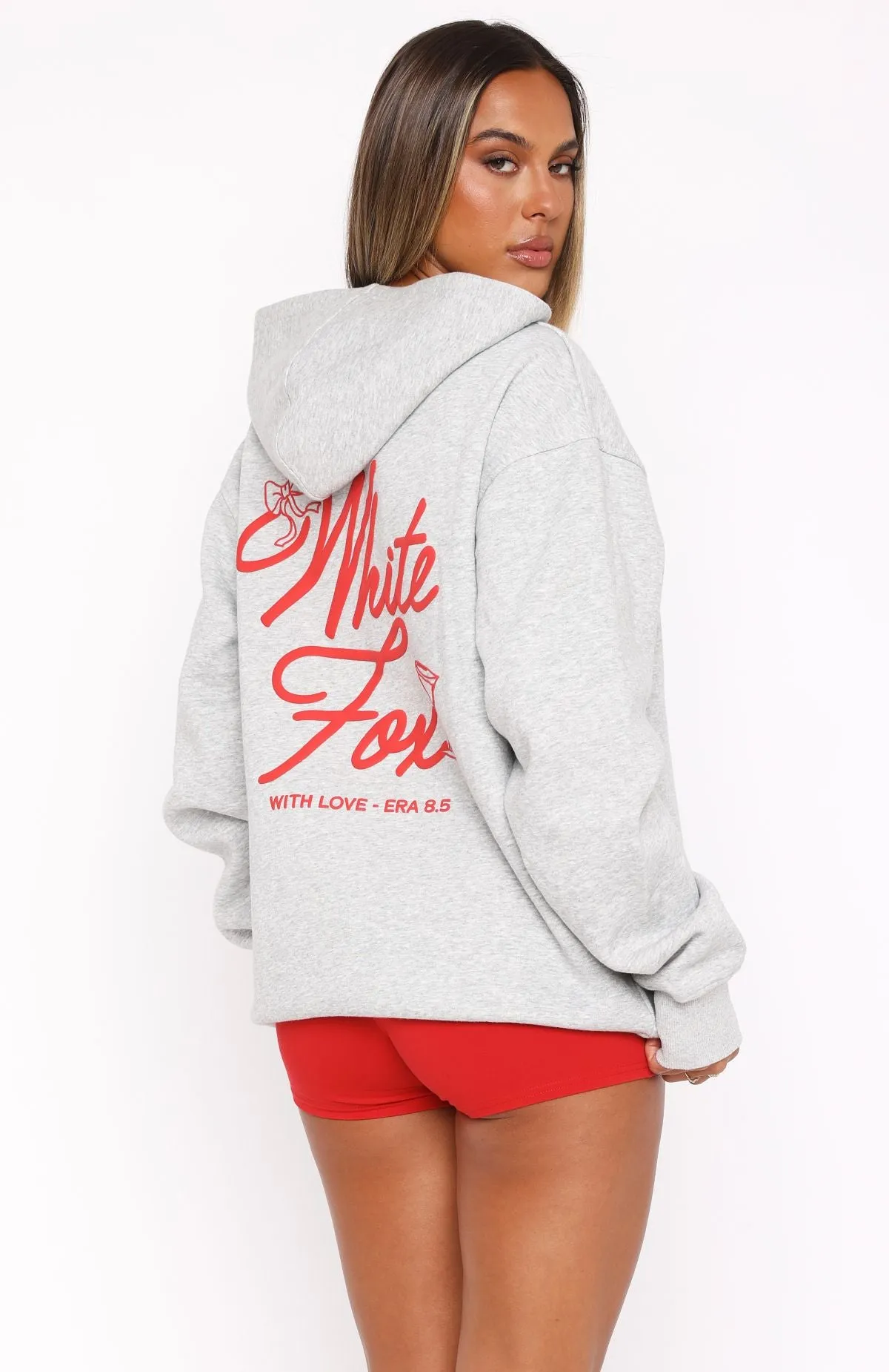 With Love & Kisses Oversized Hoodie Dark Grey Marle sold by White Fox Boutique product image thumbnail 5