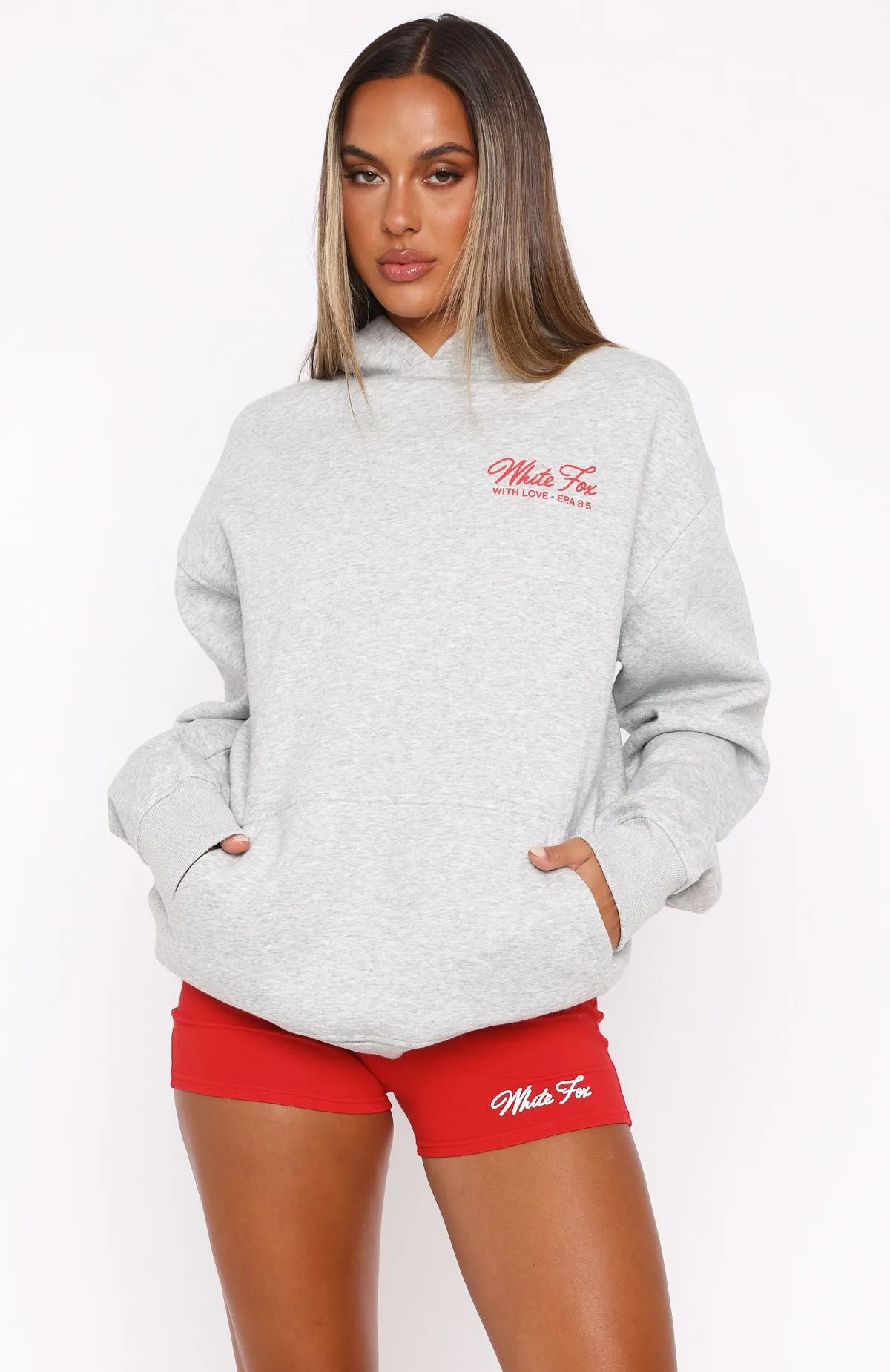 With Love & Kisses Oversized Hoodie Dark Grey Marle sold by White Fox Boutique product image thumbnail 3