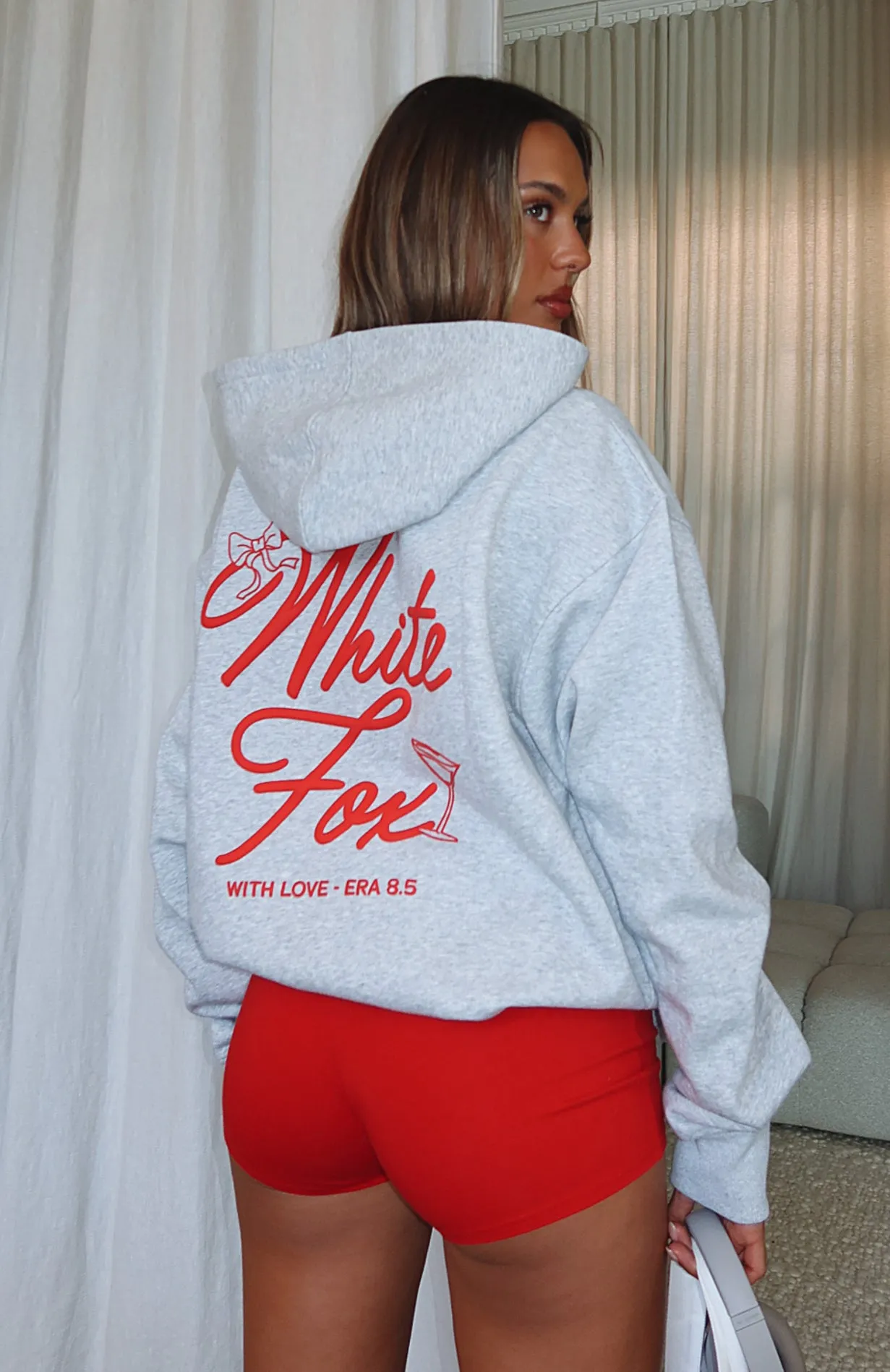 With Love & Kisses Oversized Hoodie Dark Grey Marle sold by White Fox Boutique
