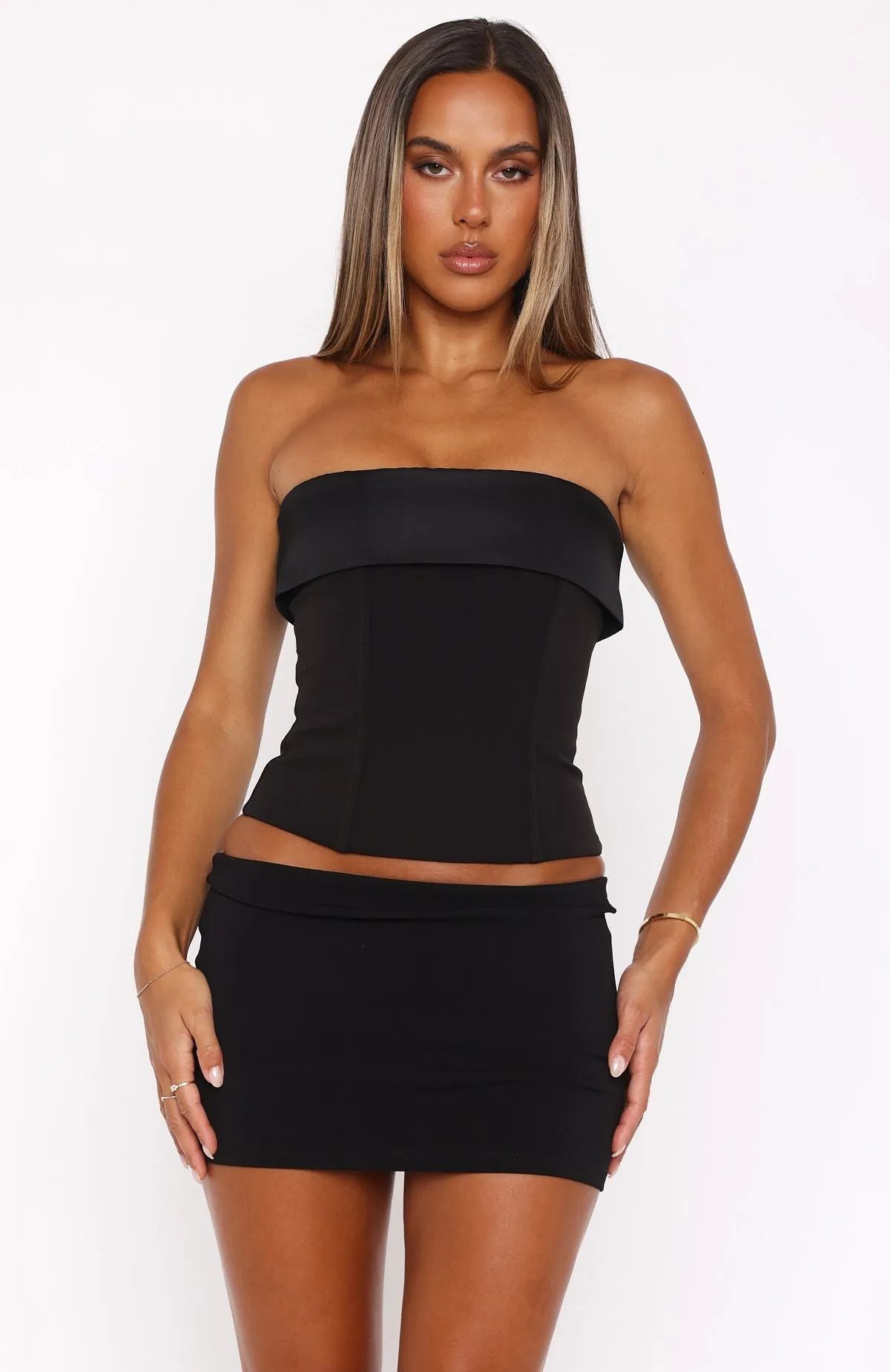 I'm Lovesick Strapless Bustier Black sold by White Fox Boutique product image thumbnail 2