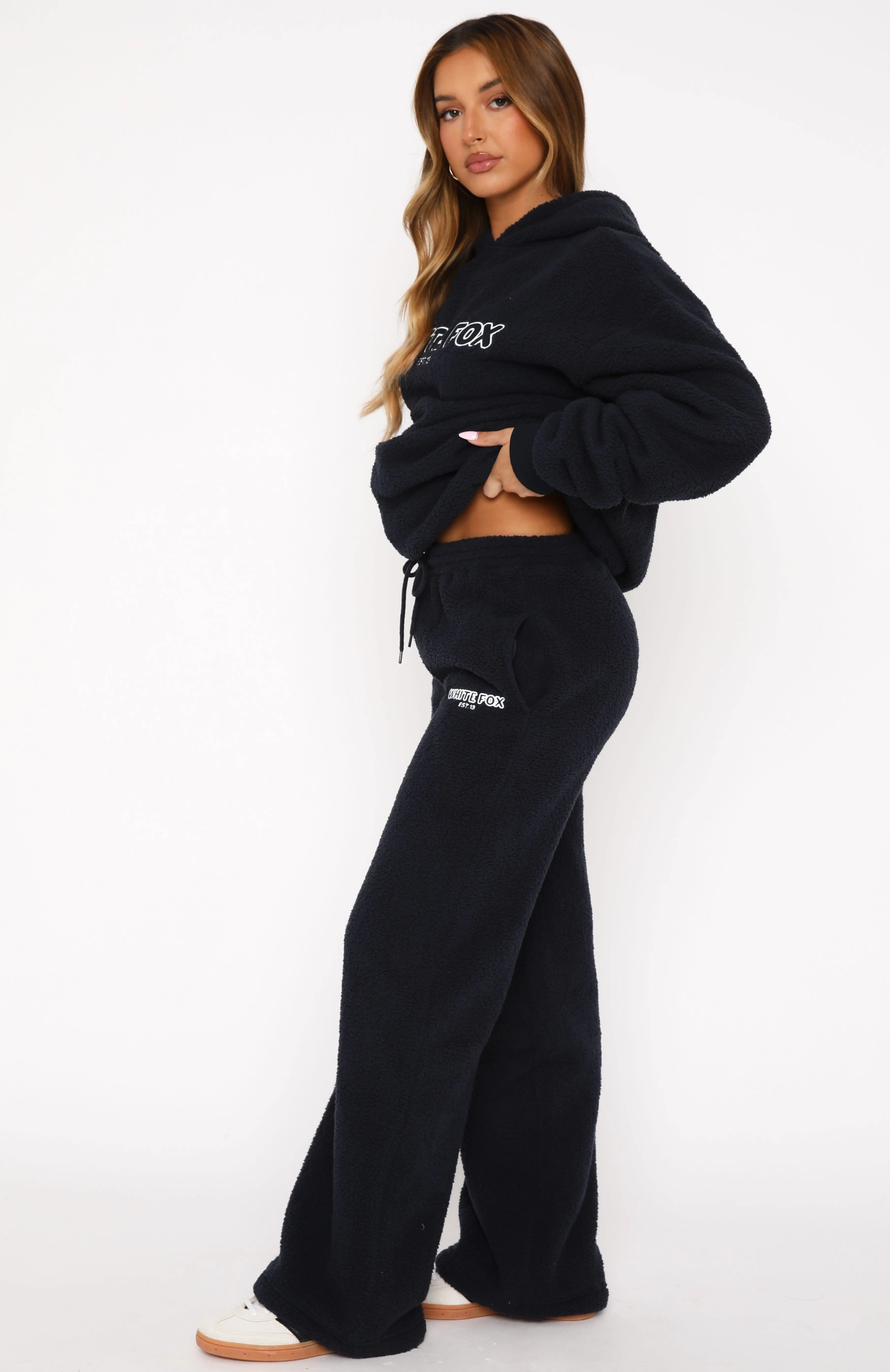 Don't Lose Me Wide Leg Sweatpants Navy sold by White Fox Boutique product image thumbnail 3