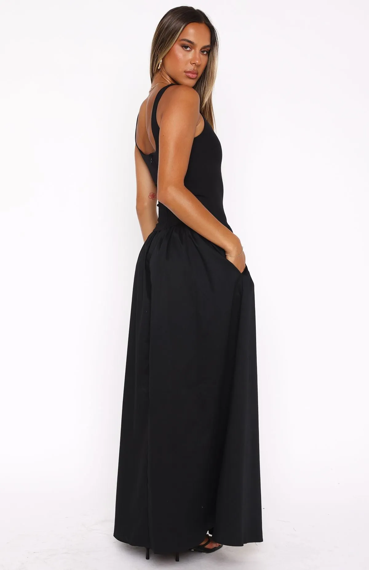 Summer Delight Maxi Dress Black sold by White Fox Boutique product image thumbnail 4