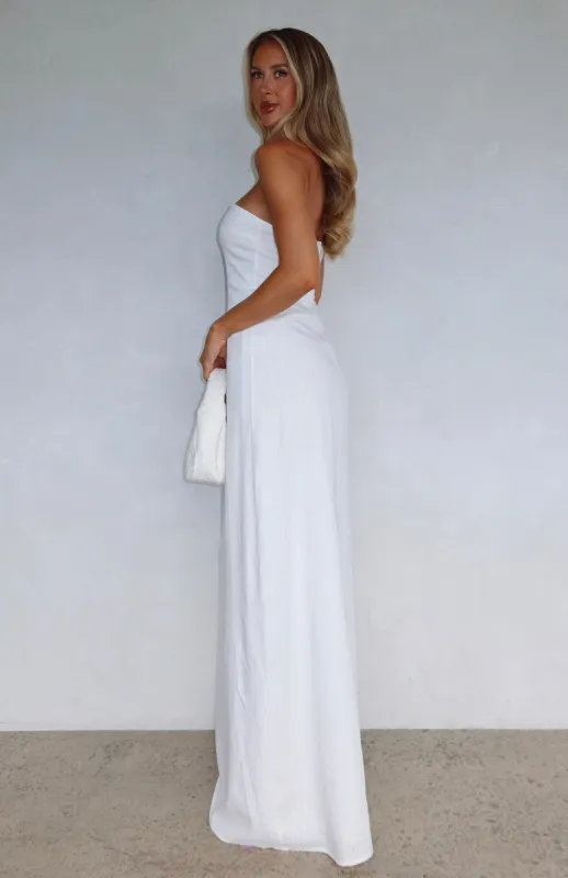 Love In The Air Strapless Maxi Dress White sold by White Fox Boutique