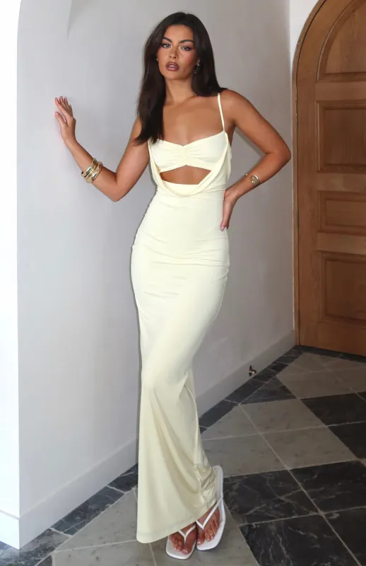 Hit The City Maxi Dress Lemon sold by White Fox Boutique