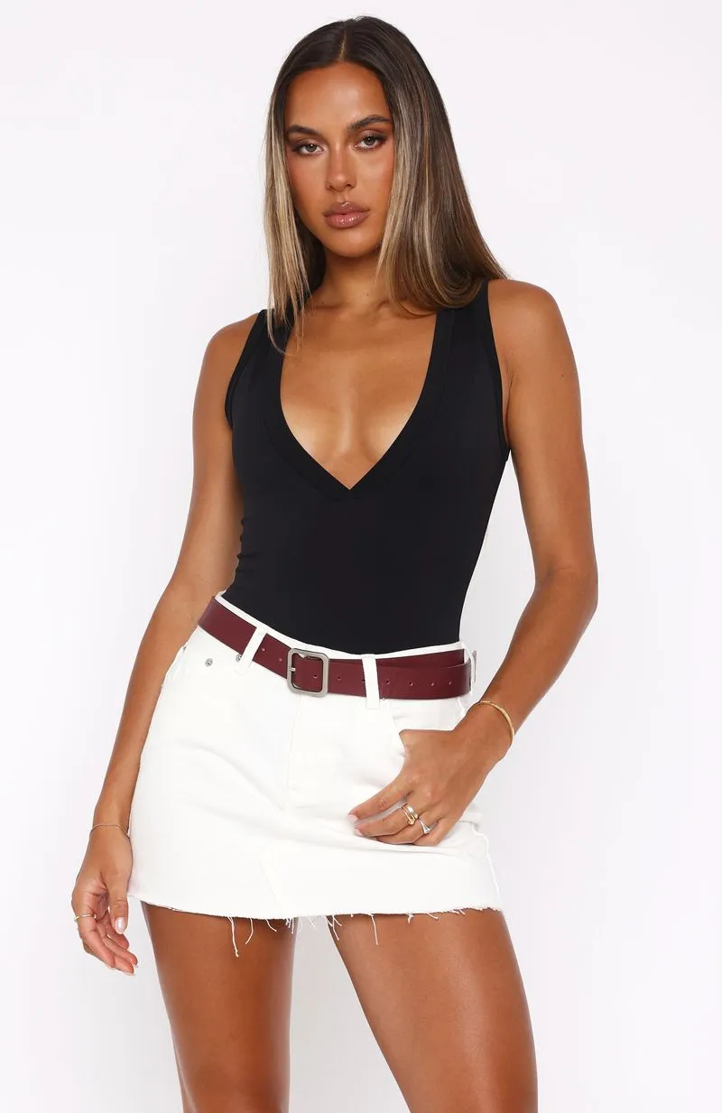 Love To Dream Denim Mini Skirt White sold by White Fox Boutique product image thumbnail 2