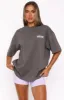 Everything Is Peachy Oversized Tee Charcoal sold by White Fox Boutique
