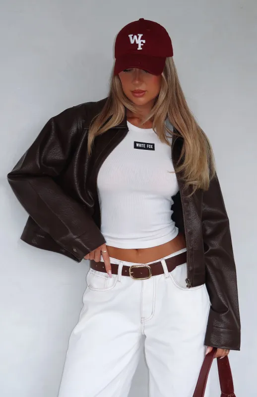 Nobody Told Me PU Jacket Chocolate sold by White Fox Boutique