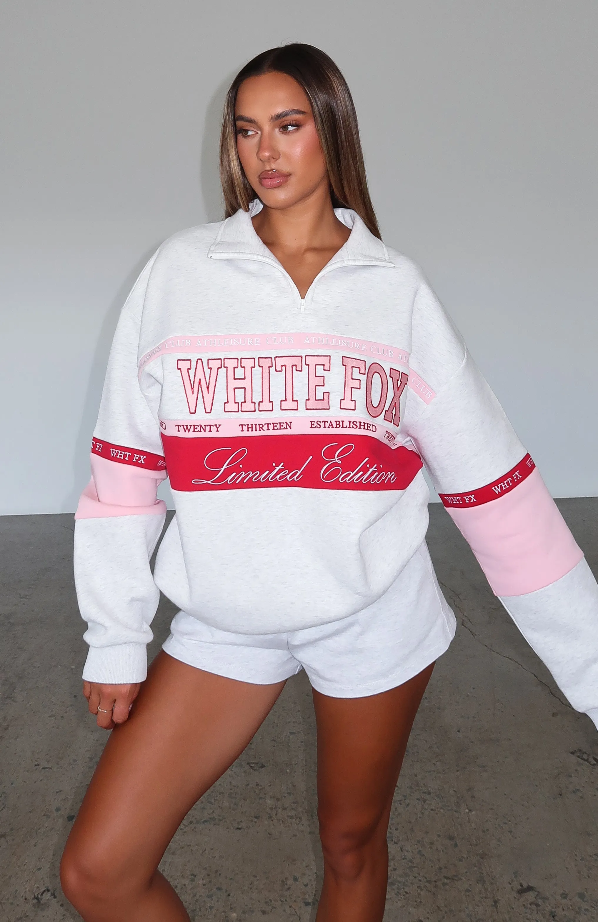 Breaking Ground Zip Front Sweater Grey Marle sold by White Fox Boutique