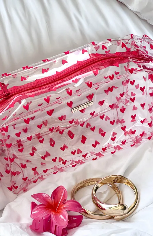 Like No Other Cosmetic Case Clear/Red sold by White Fox Boutique