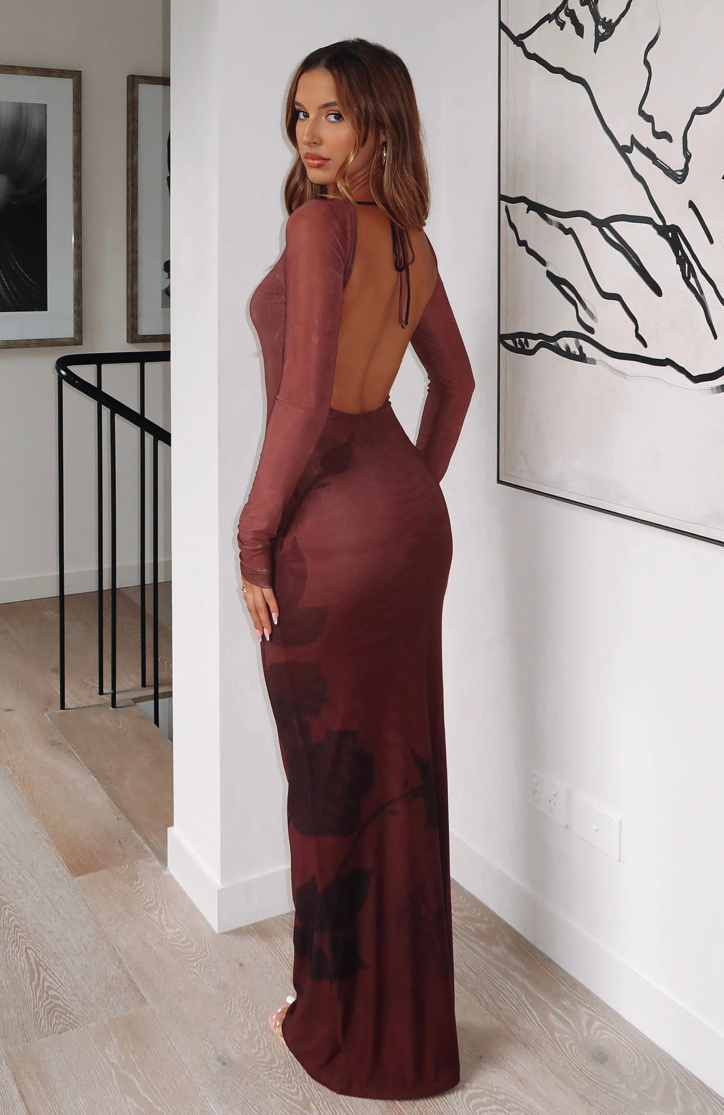 No Halo Long Sleeve Maxi Dress Cocoa Bloom sold by White Fox Boutique product image thumbnail 5