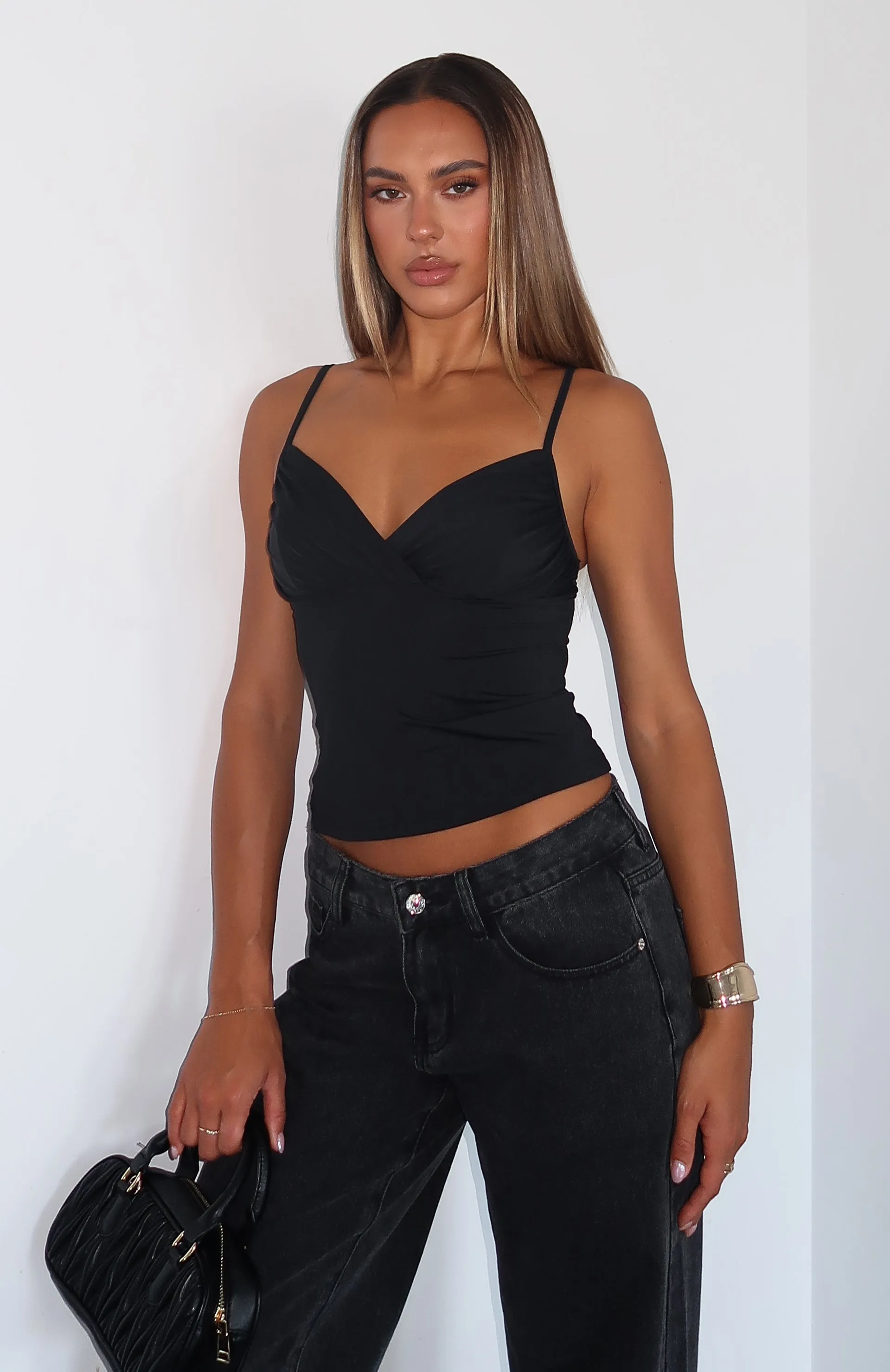 Getting Noticed Cami Top Black sold by White Fox Boutique