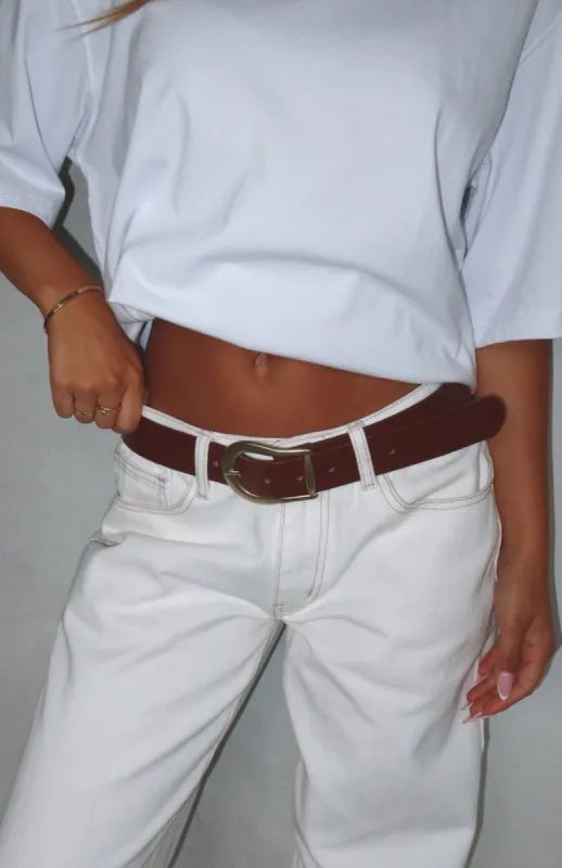 Austin Belt Brown/Gold sold by White Fox Boutique