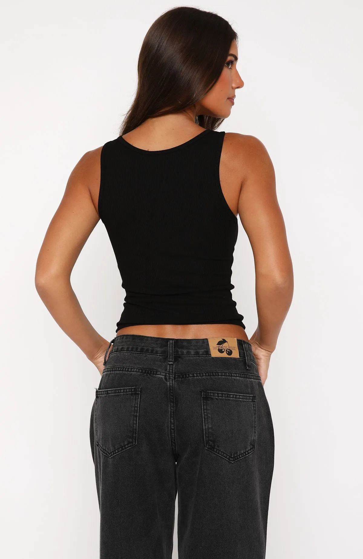What An Experience Ribbed Tank Top Black sold by White Fox Boutique product image thumbnail 4