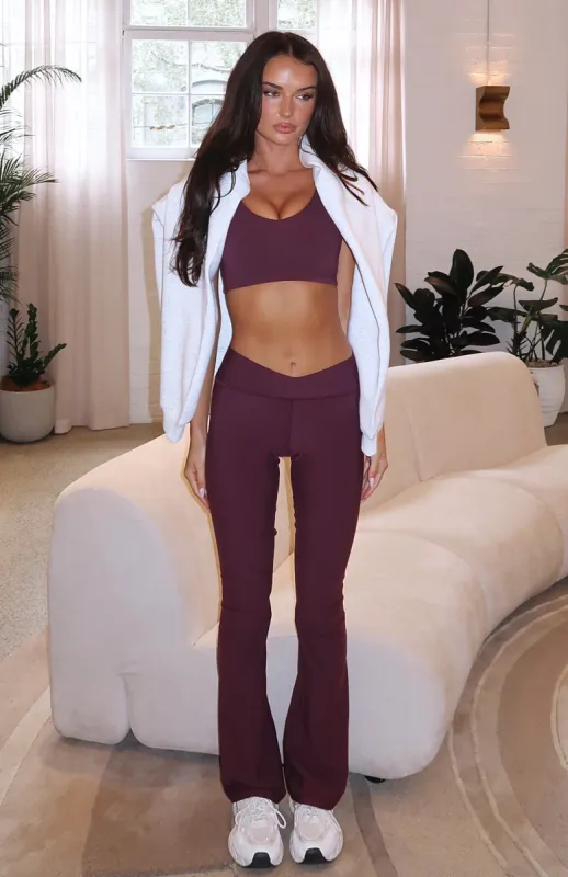 Wellness Flare Leggings Plum sold by White Fox Boutique