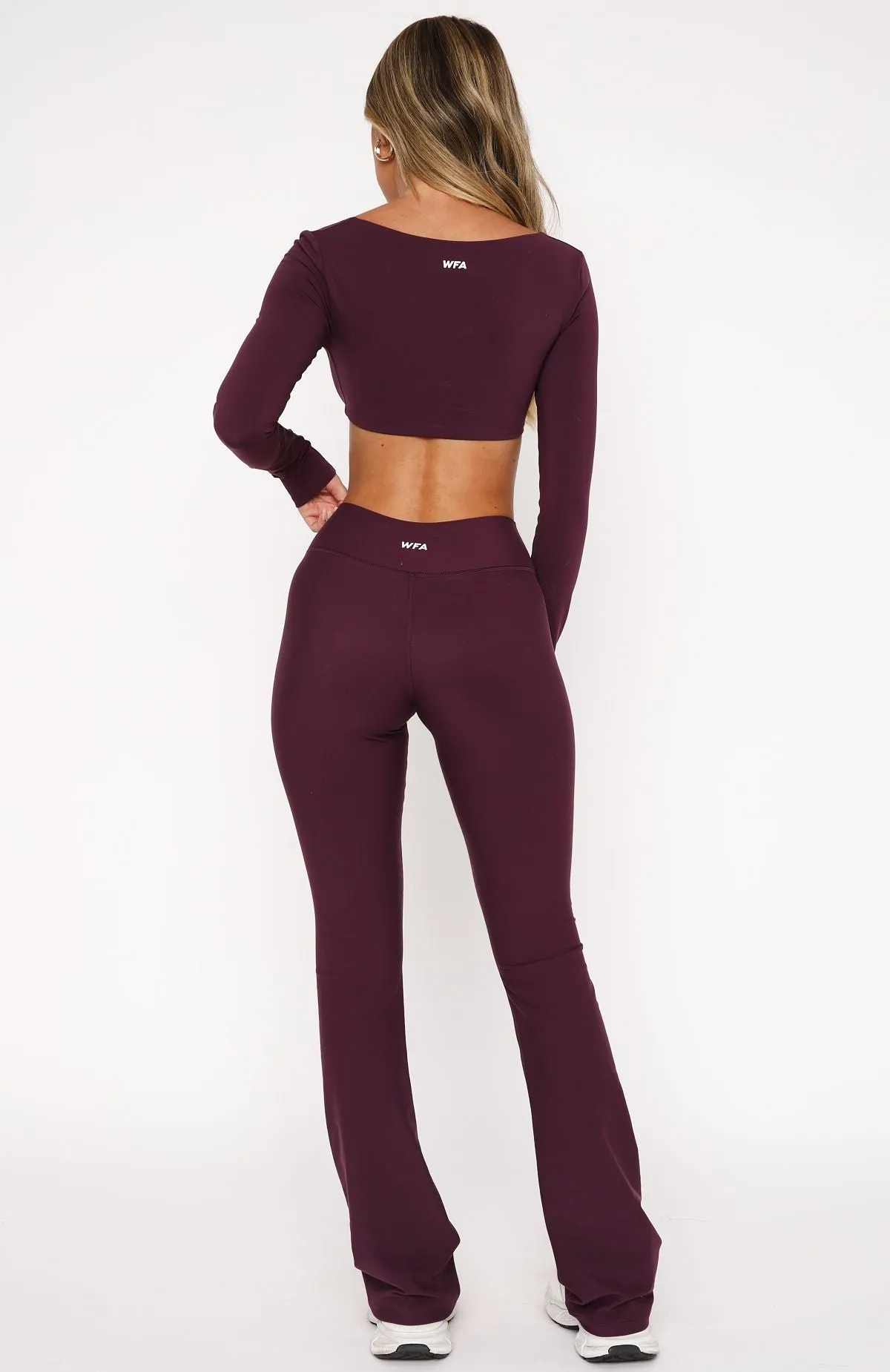 Wellness Flare Leggings Plum sold by White Fox Boutique product image thumbnail 4