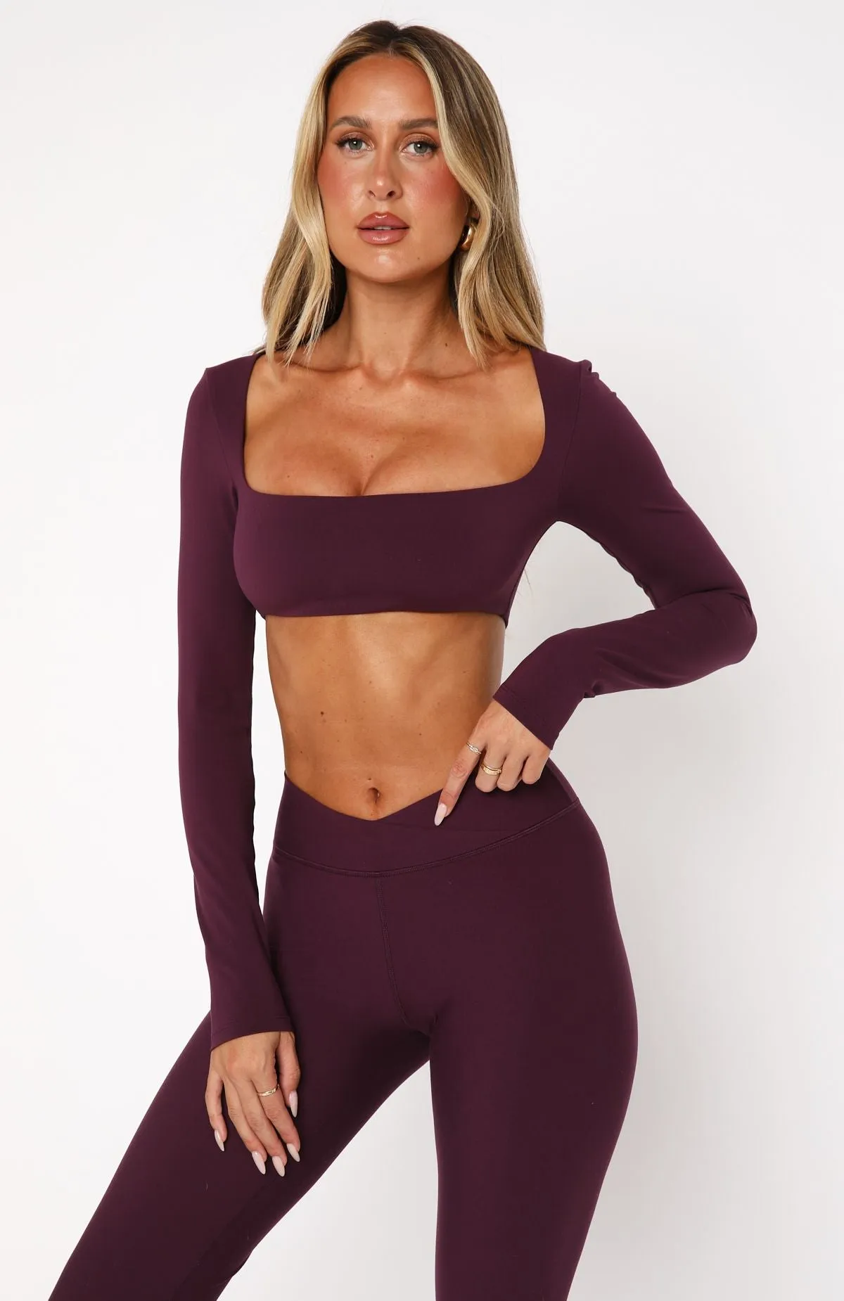 Thriving Long Sleeve Crop Plum sold by White Fox Boutique product image thumbnail 2
