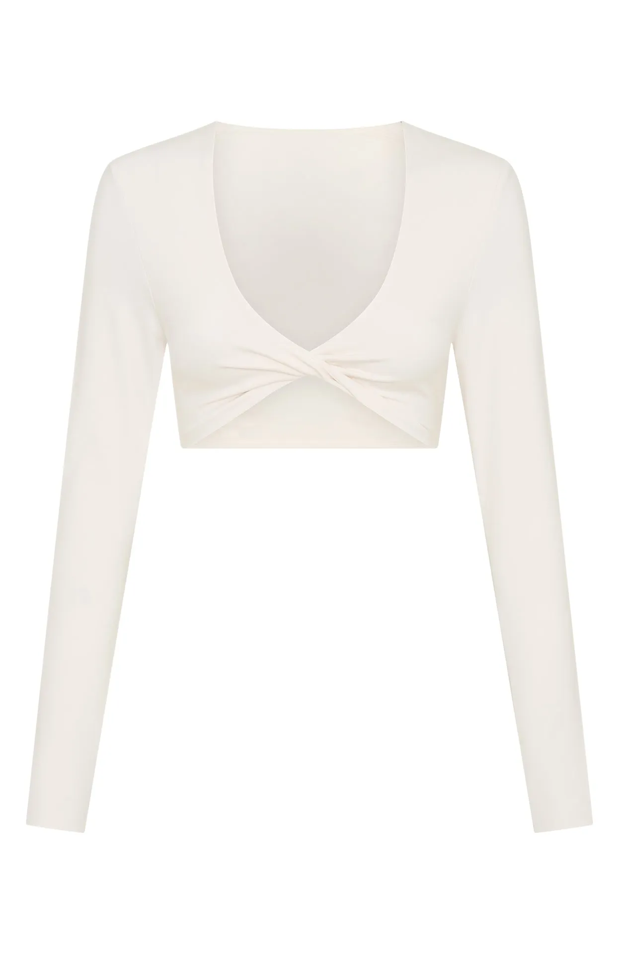 Over The Line Long Sleeve Crop Cream sold by White Fox Boutique product image thumbnail 5