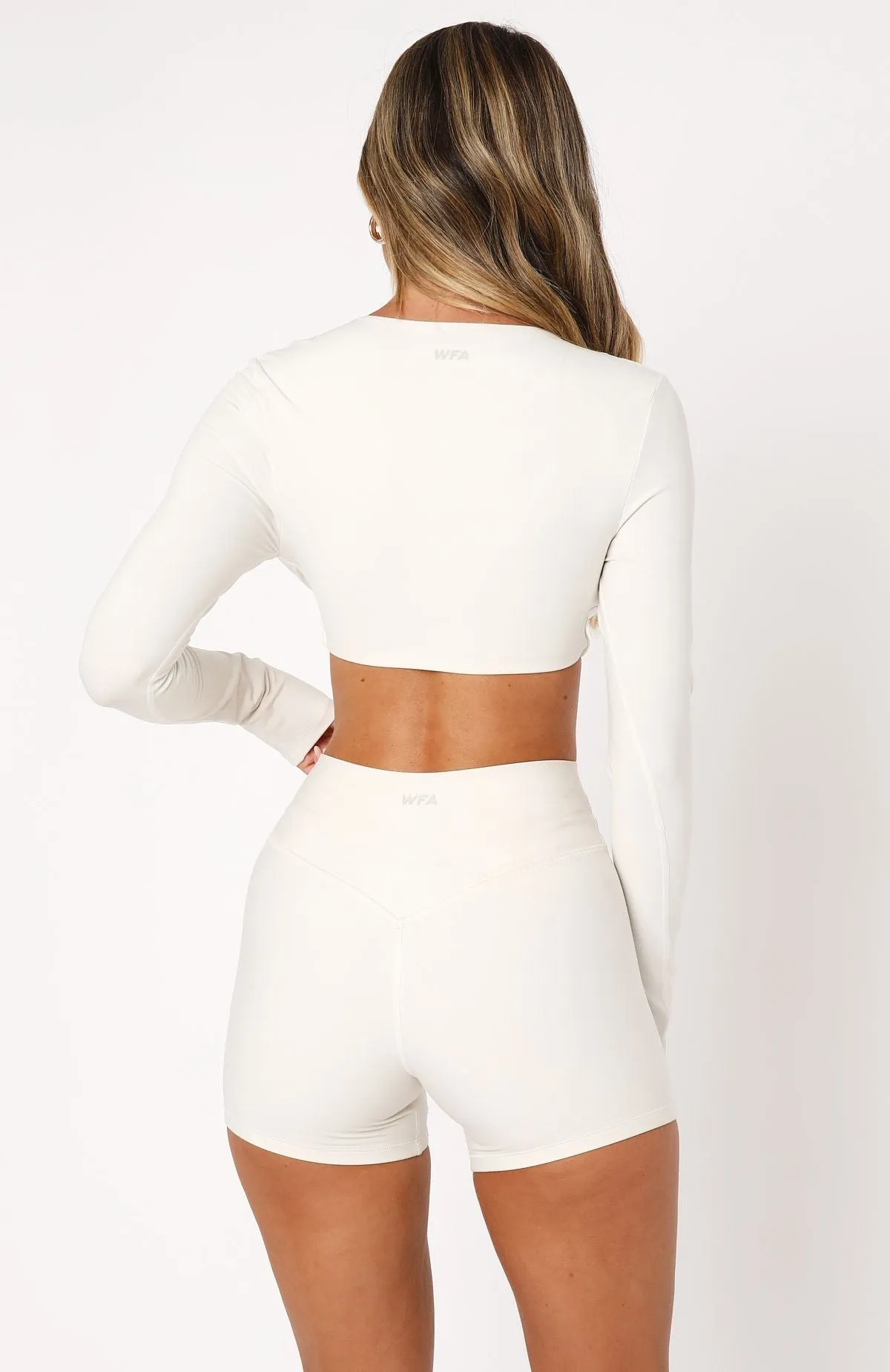 Over The Line Long Sleeve Crop Cream sold by White Fox Boutique product image thumbnail 4