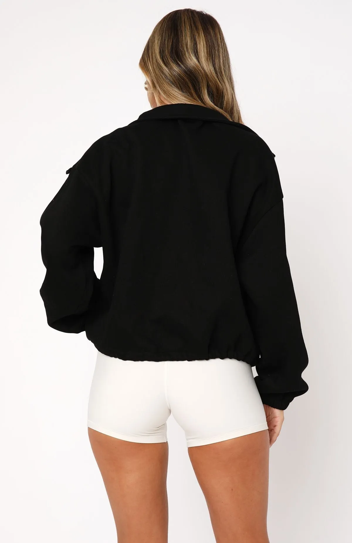 Don't Look Now Zip Front Sweater Black sold by White Fox Boutique product image thumbnail 4
