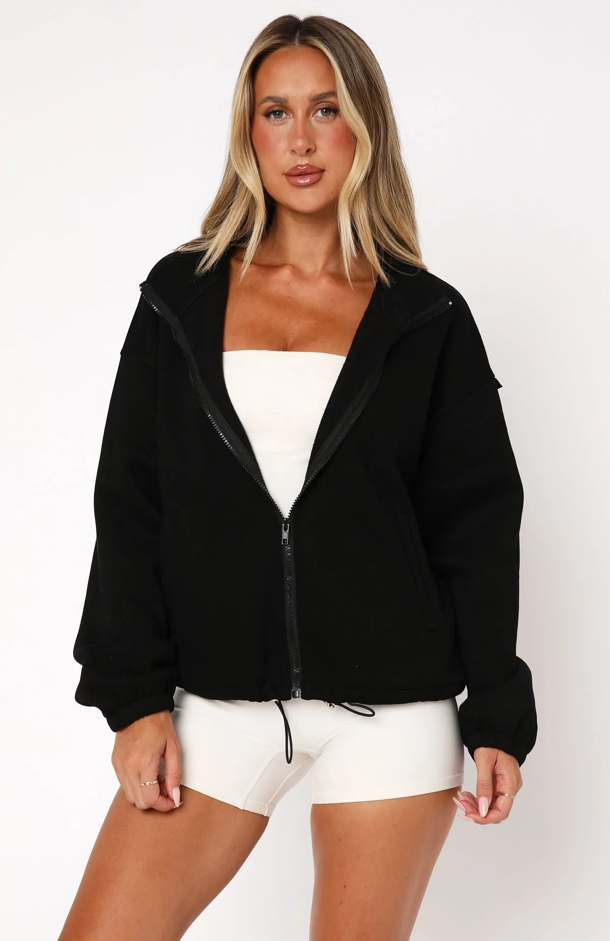 Don't Look Now Zip Front Sweater Black sold by White Fox Boutique product image thumbnail 2