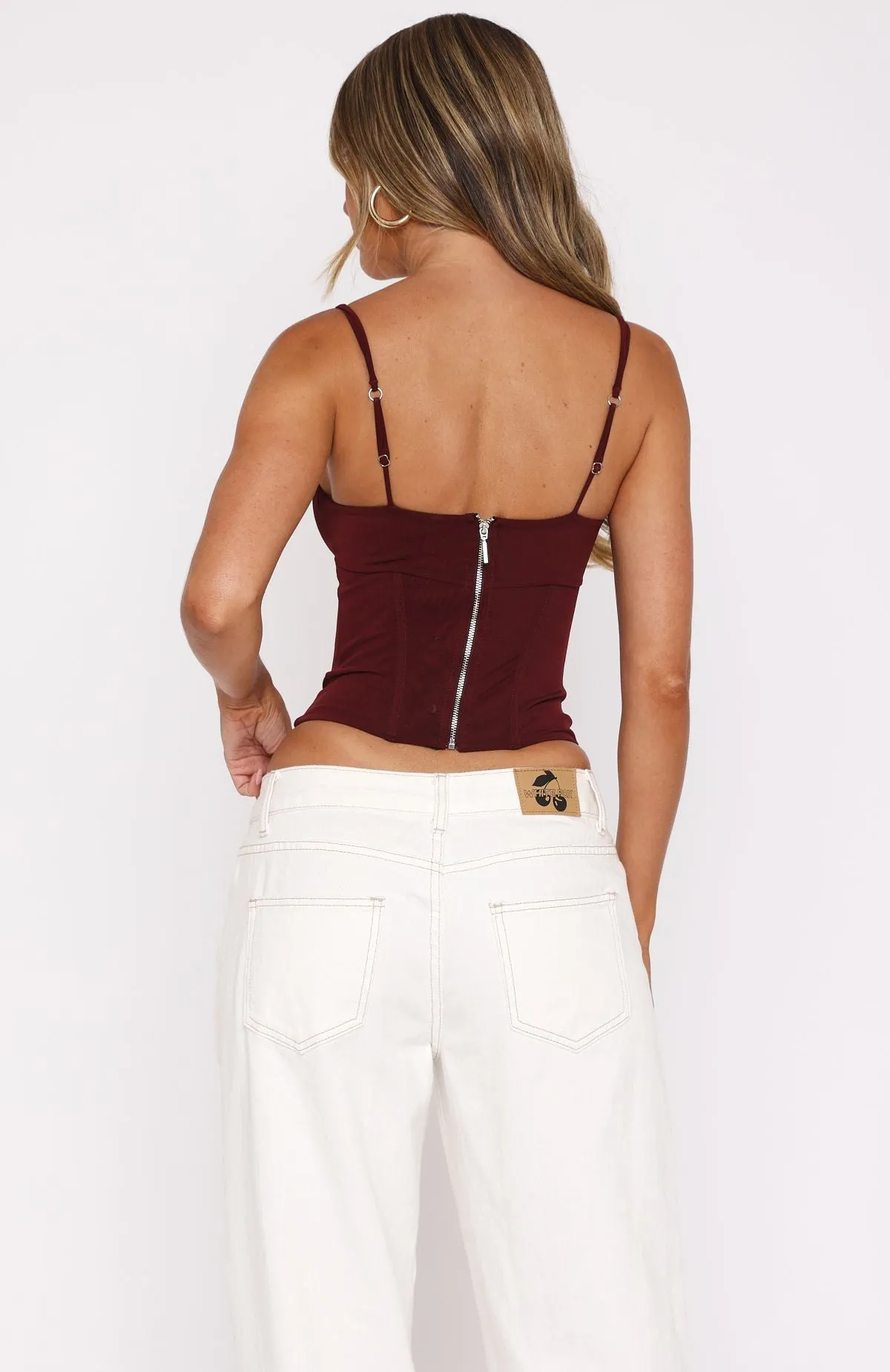 Don't Reply Bustier Cherry Cola sold by White Fox Boutique product image thumbnail 4