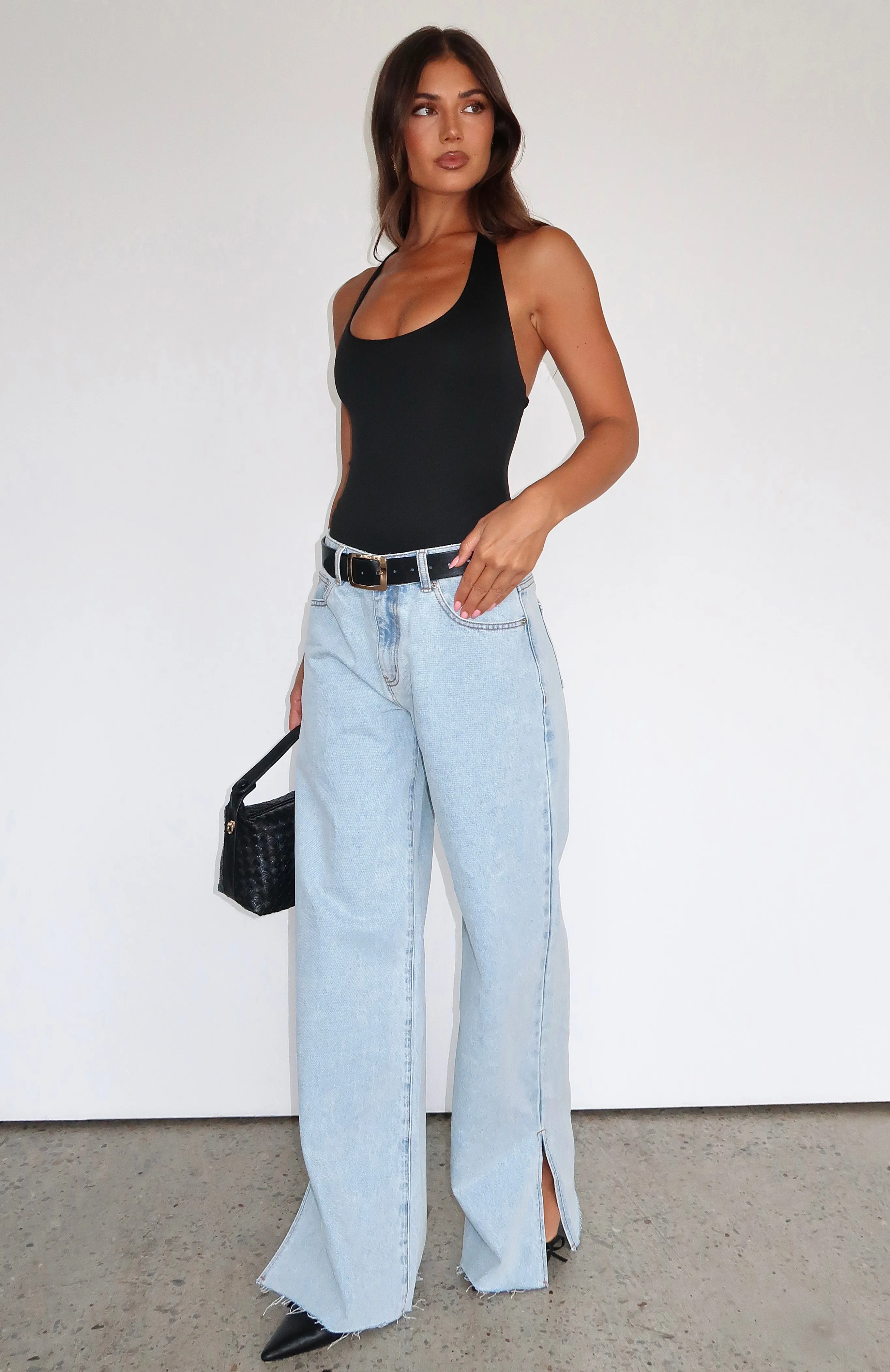 Summer Mid Rise Wide Leg Jeans Glacier Blue sold by White Fox Boutique product image thumbnail 5