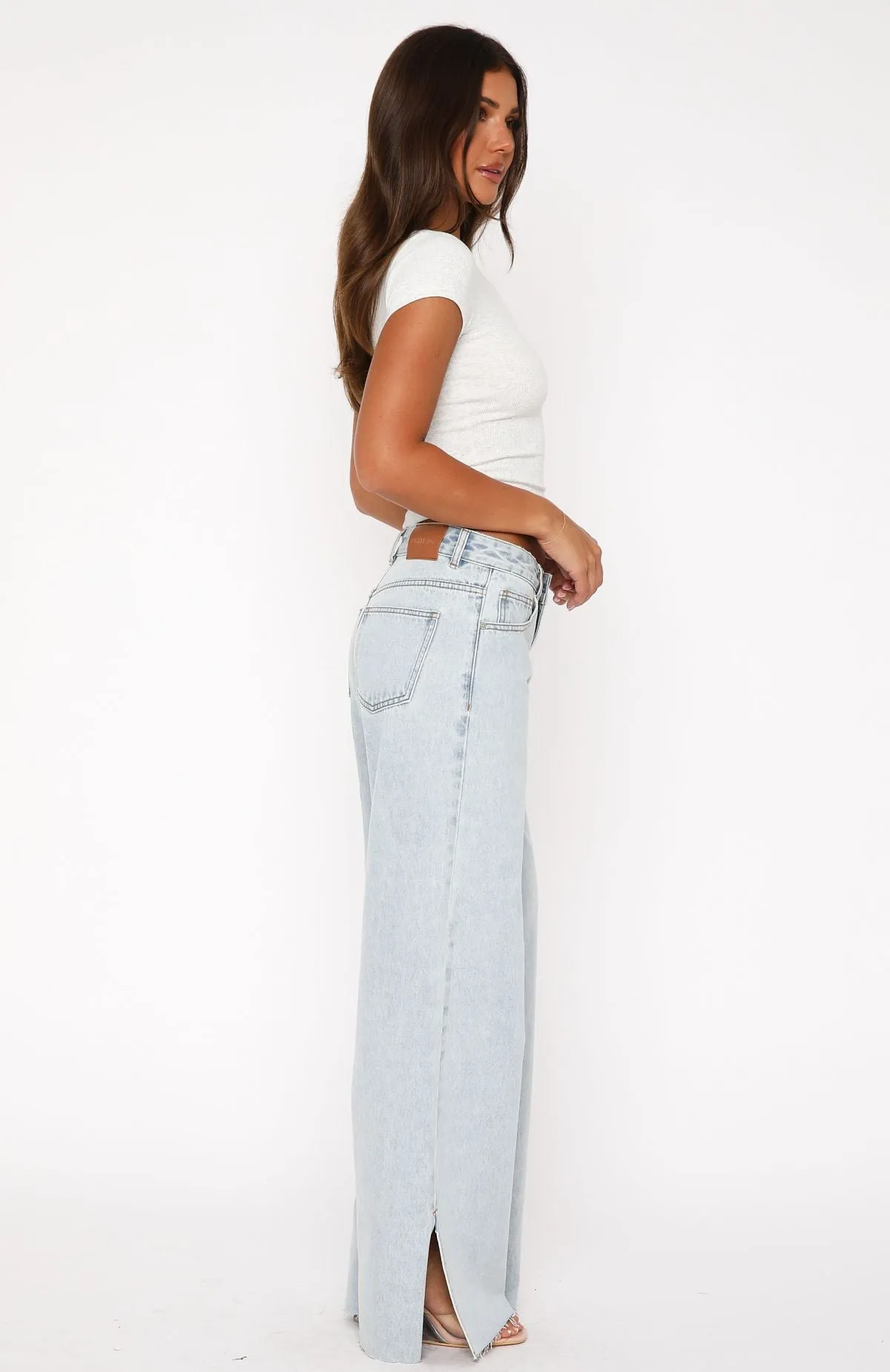 Summer Mid Rise Wide Leg Jeans Glacier Blue sold by White Fox Boutique product image thumbnail 3