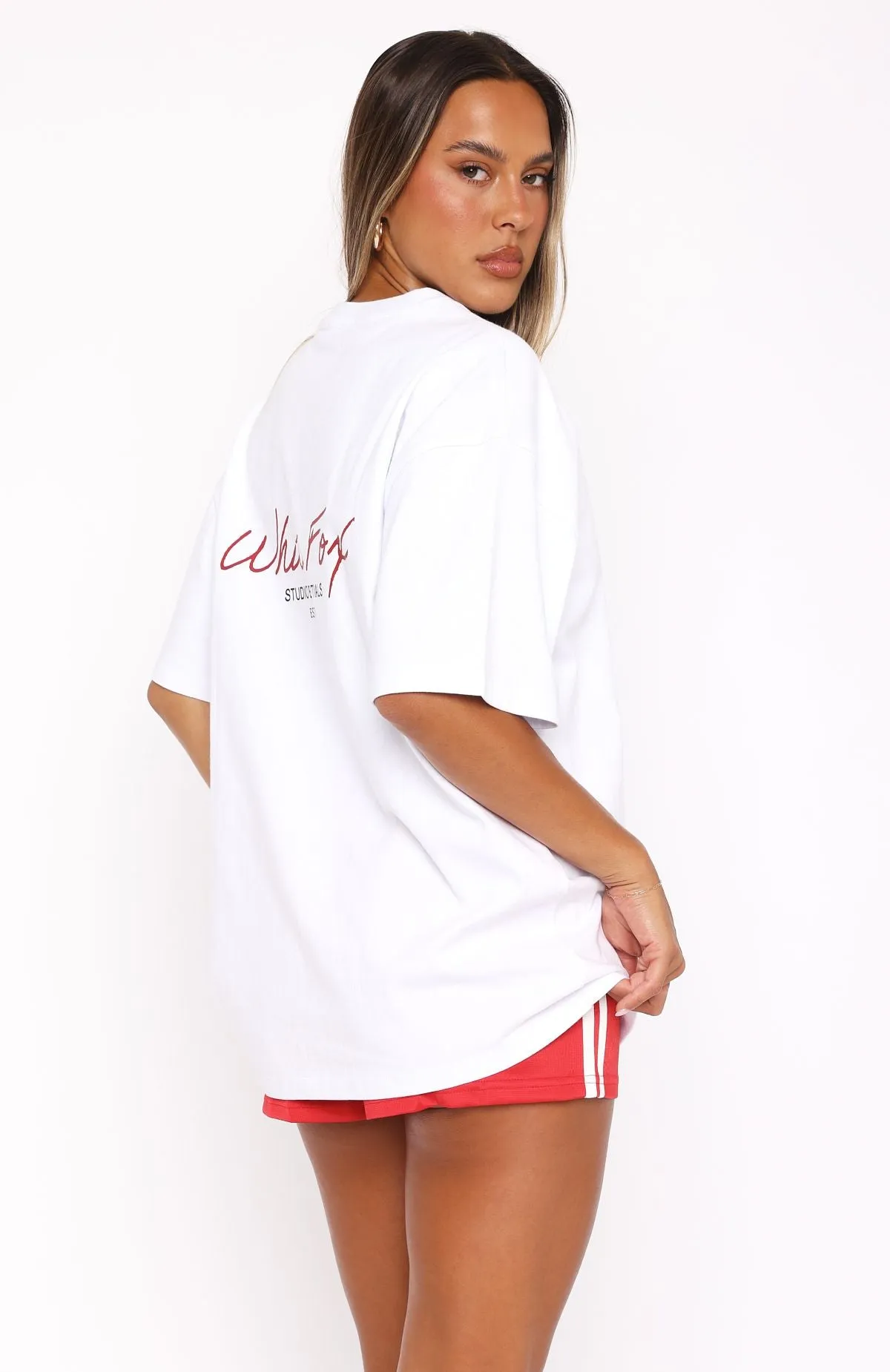 Studio Essentials Oversized Tee White sold by White Fox Boutique product image thumbnail 4