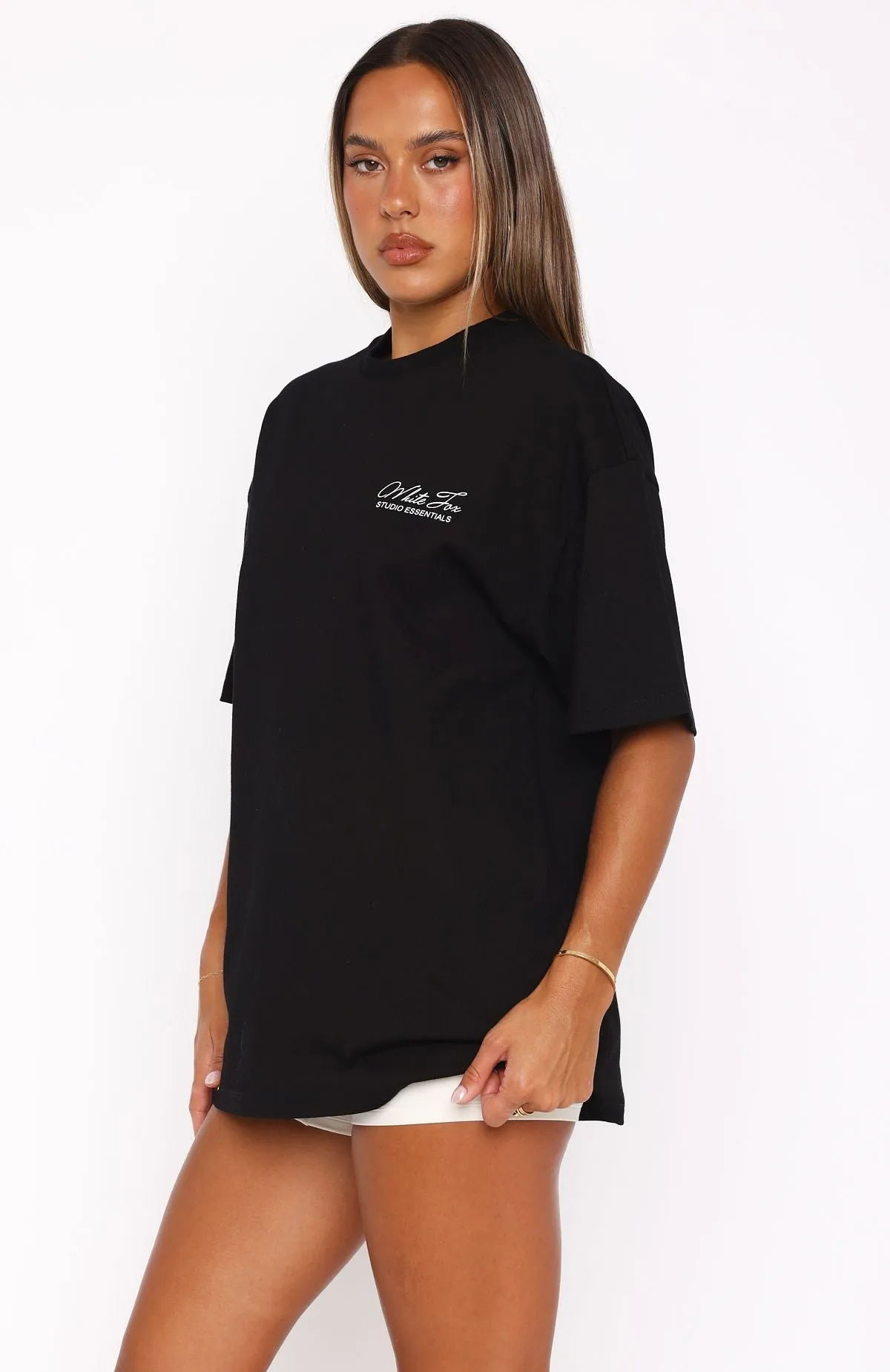 Studio Classic Oversized Tee Black sold by White Fox Boutique product image thumbnail 3