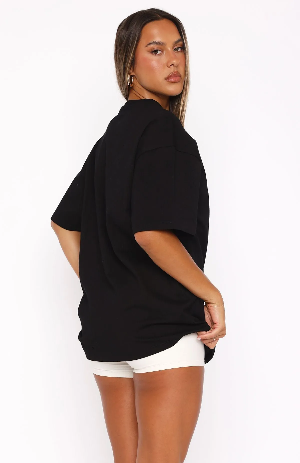 Studio Classic Oversized Tee Black sold by White Fox Boutique product image thumbnail 4
