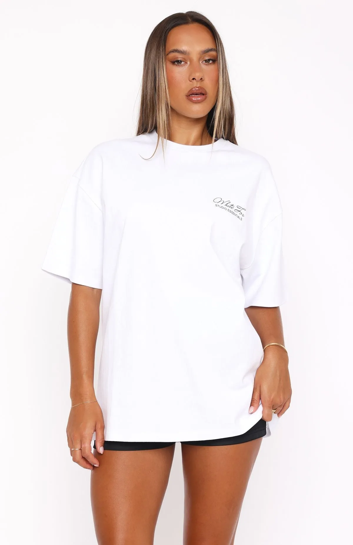Studio Classic Oversized Tee White sold by White Fox Boutique product image thumbnail 2