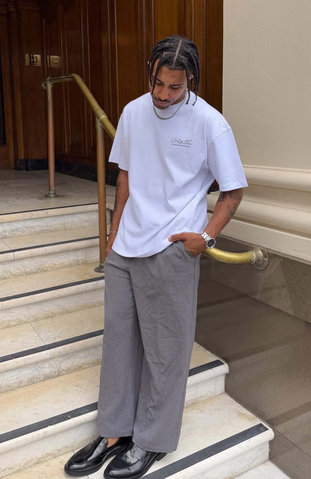 Studio Classic Oversized Tee White sold by White Fox Boutique