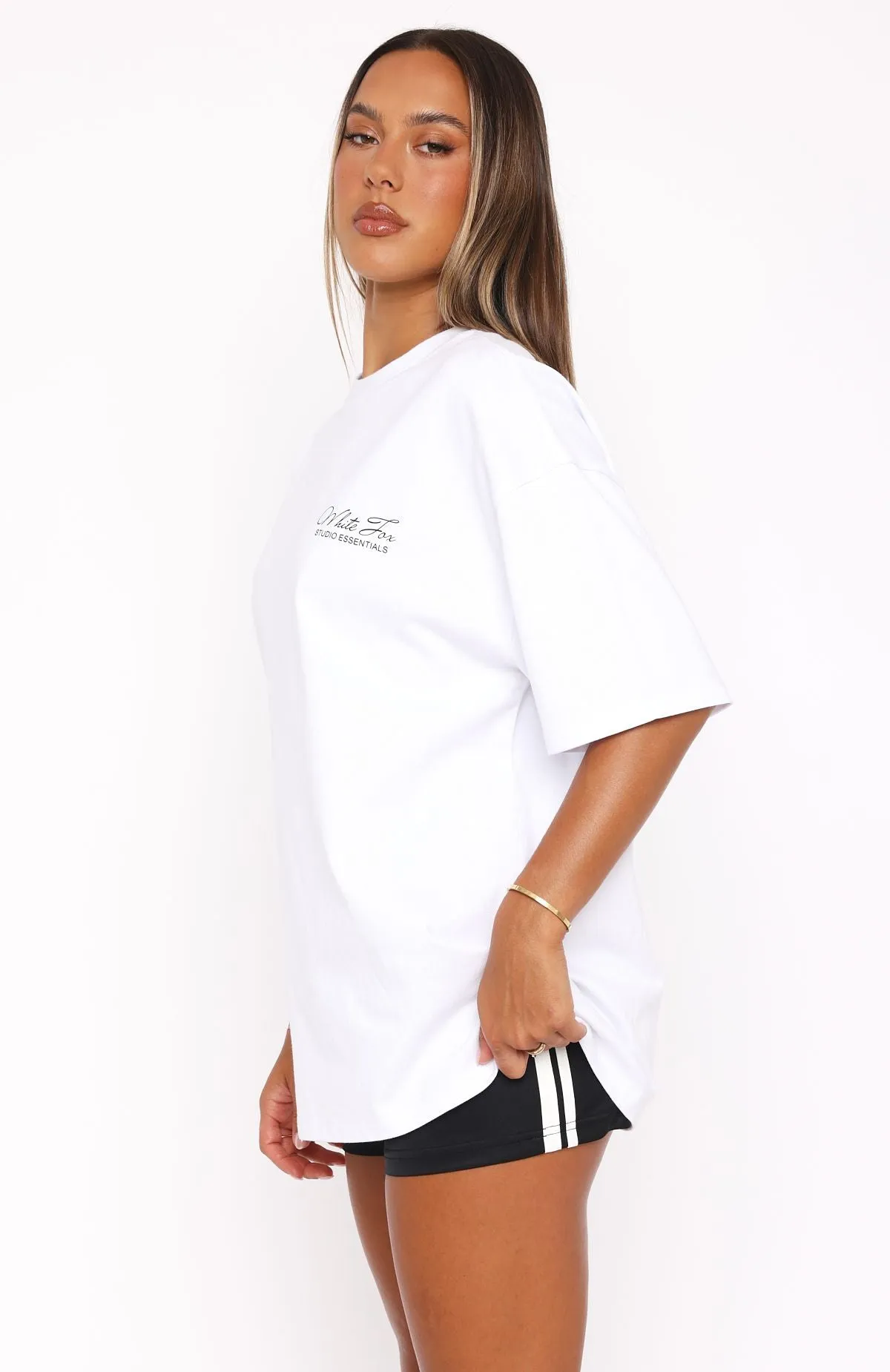 Studio Classic Oversized Tee White sold by White Fox Boutique product image thumbnail 3