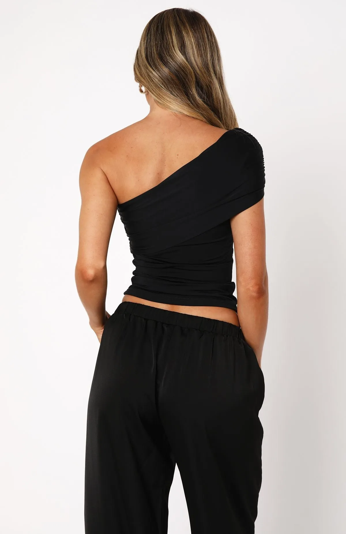 Don't Worry About It One Shoulder Top Black sold by White Fox Boutique product image thumbnail 4