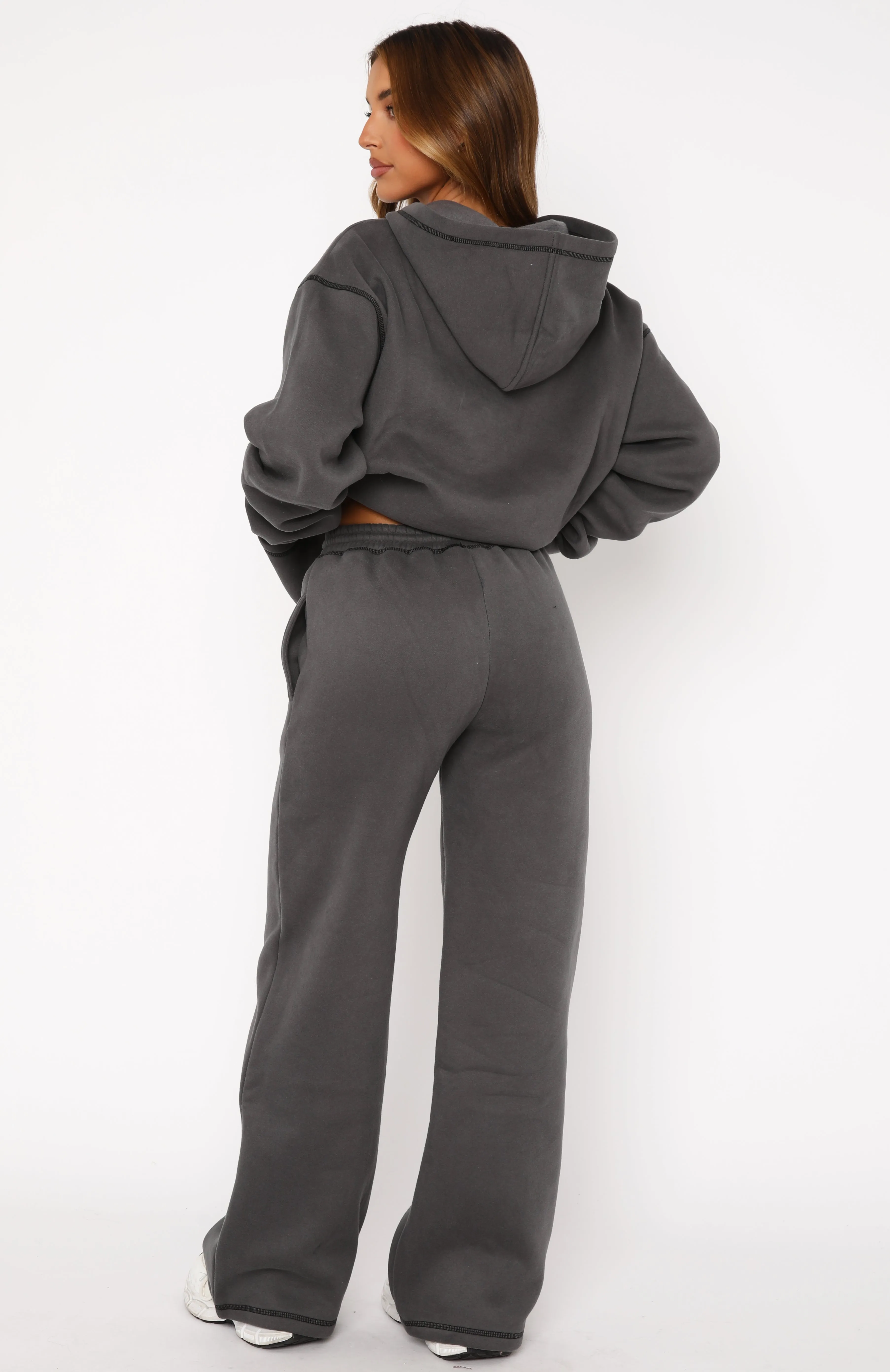 Instant Attraction Wide Leg Sweatpants Charcoal sold by White Fox Boutique product image thumbnail 4