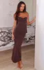 Raining Hearts Strapless Maxi Dress Chocolate sold by White Fox Boutique