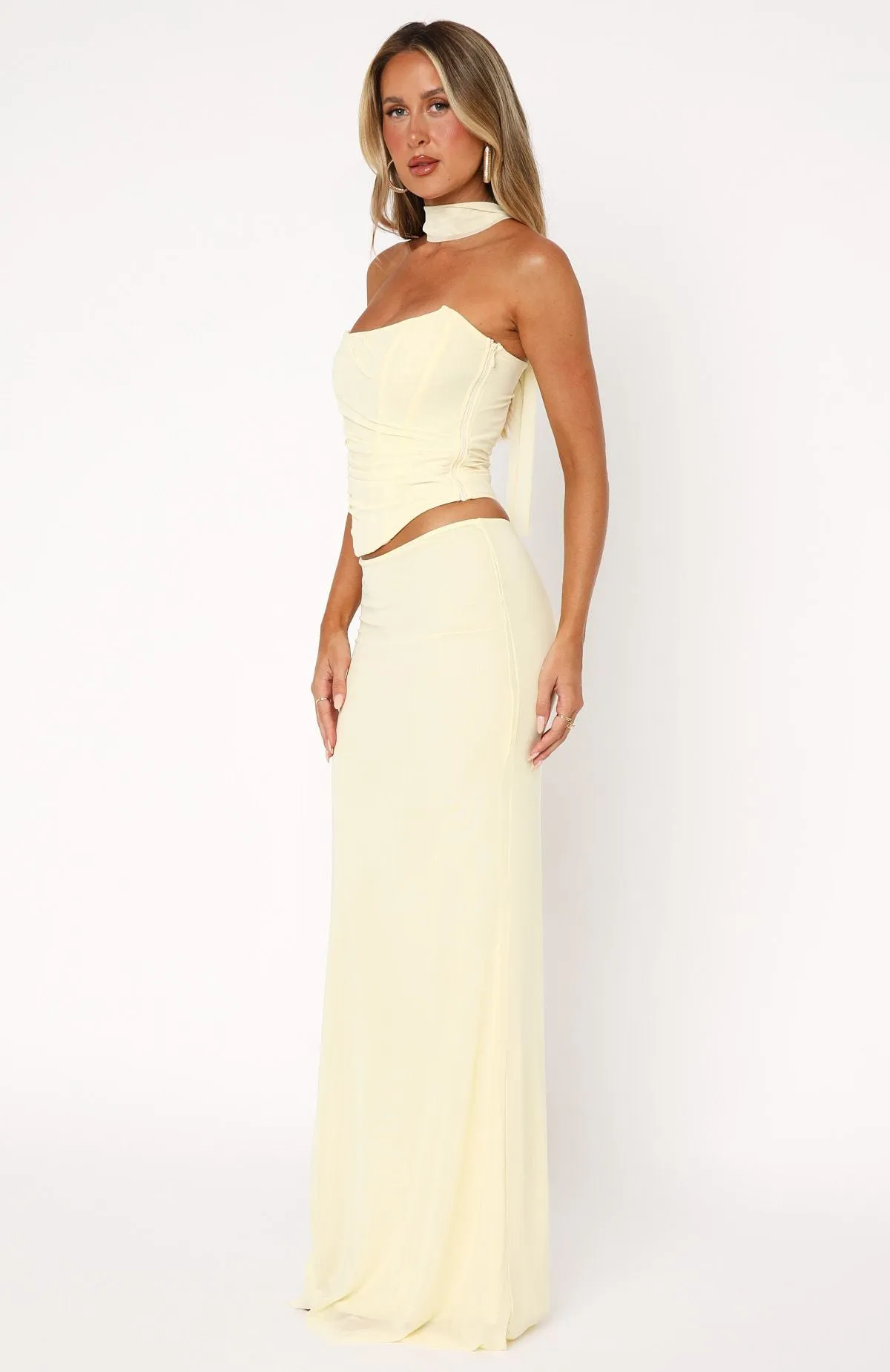 Loving You Maxi Skirt Lemon sold by White Fox Boutique product image thumbnail 3