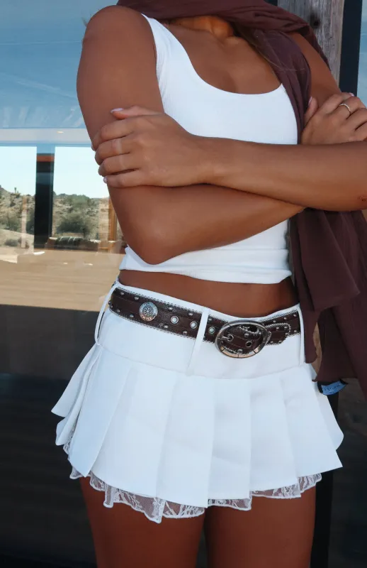 Jude Belt Chocolate/Silver made by White Fox Boutique