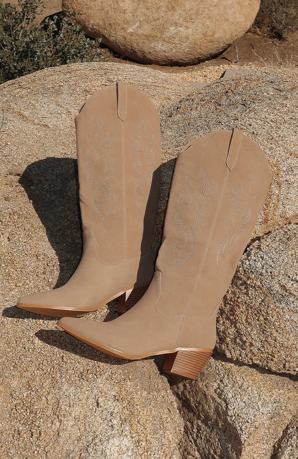 Elizabeth Cowboy Boots Light Tan sold by White Fox Boutique product image thumbnail 4
