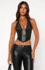 Dreams And Delights PU Bustier Black sold by White Fox Boutique