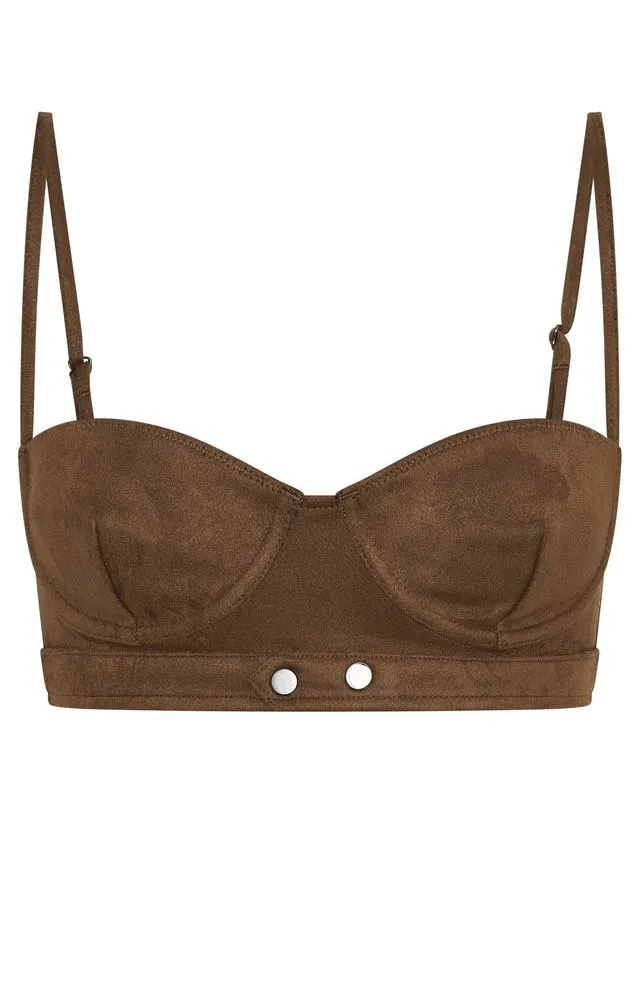 Never Going Back Crop Chocolate sold by White Fox Boutique product image thumbnail 5