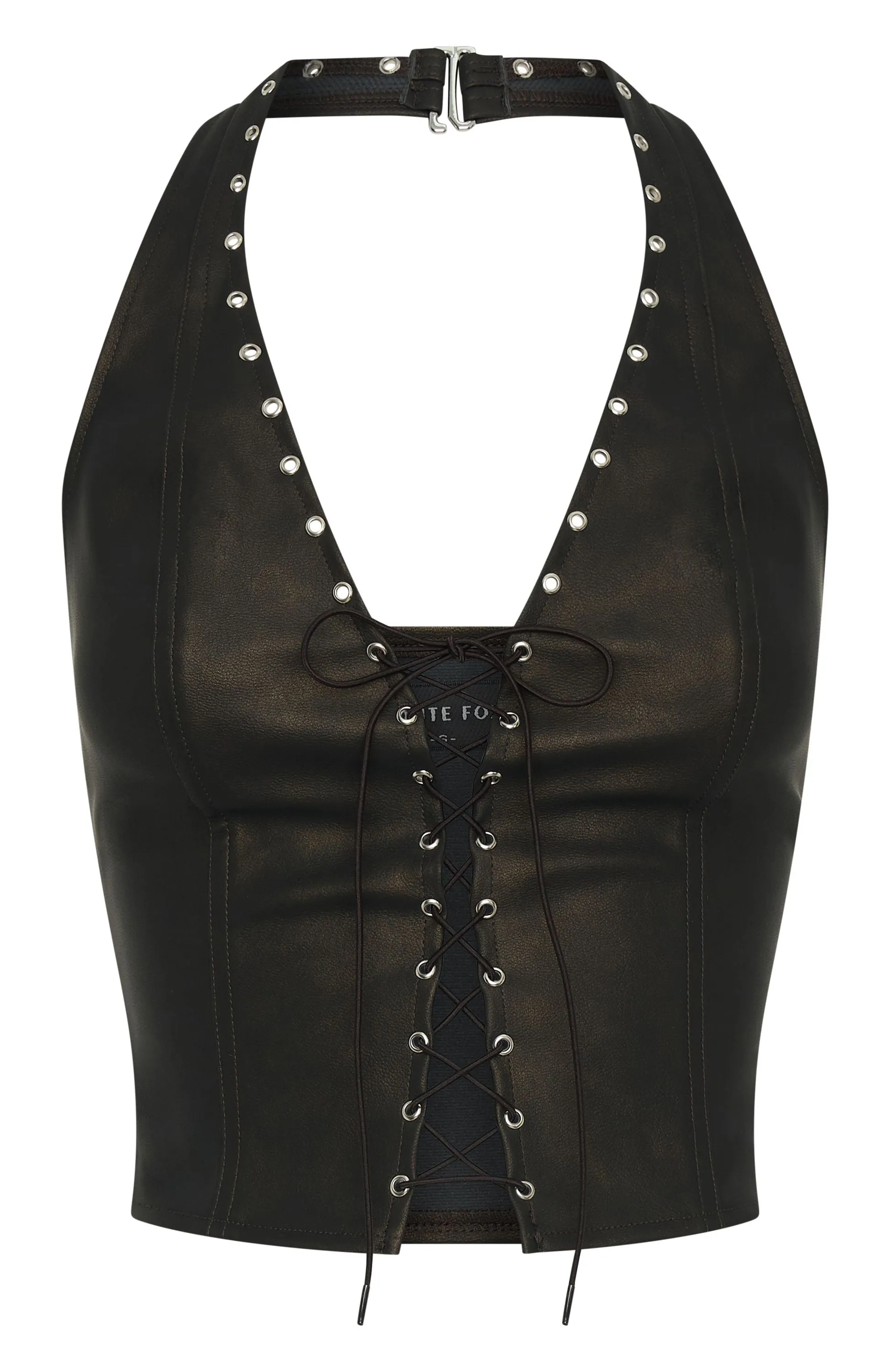 Falling Star PU Bustier Chocolate sold by White Fox Boutique product image thumbnail 5