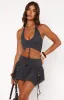 To My Heart Mini Skirt Charcoal sold by White Fox Boutique
