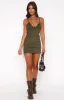 Bratty Faux Suede Mini Dress Cactus sold by White Fox Boutique