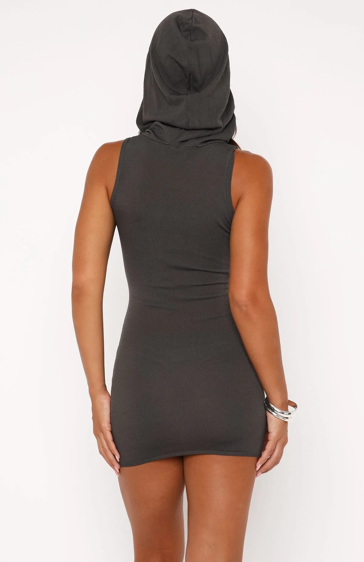 Out Of My Head Knit Mini Dress Charcoal sold by White Fox Boutique product image thumbnail 4