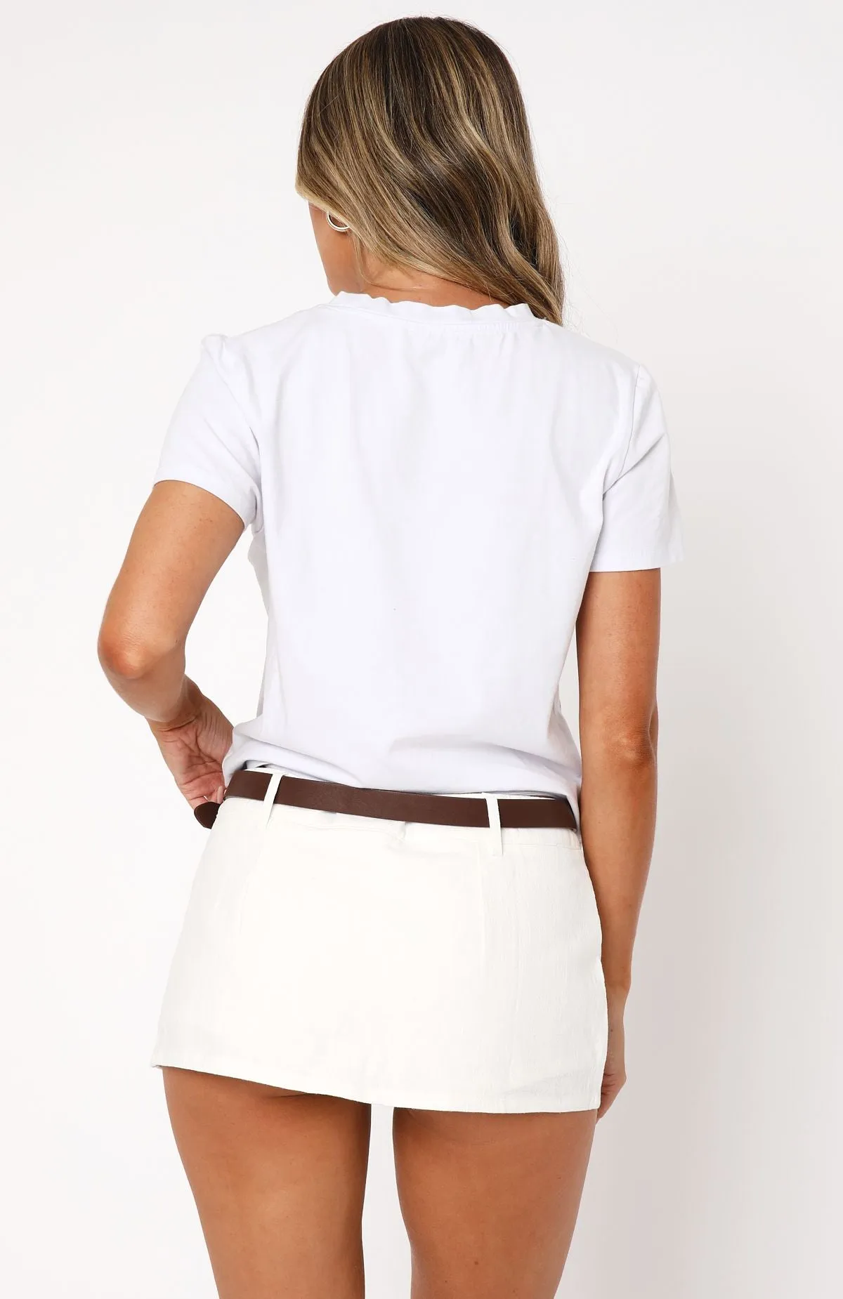 Selfish Behaviour Mini Skort White sold by White Fox Boutique product image thumbnail 4