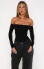 Confidence Check Long Sleeve Bodysuit Black sold by White Fox Boutique