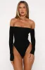 Confidence Check Long Sleeve Bodysuit Black sold by White Fox Boutique